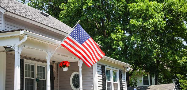 House with US flag