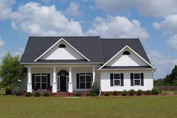 White siding home - front view